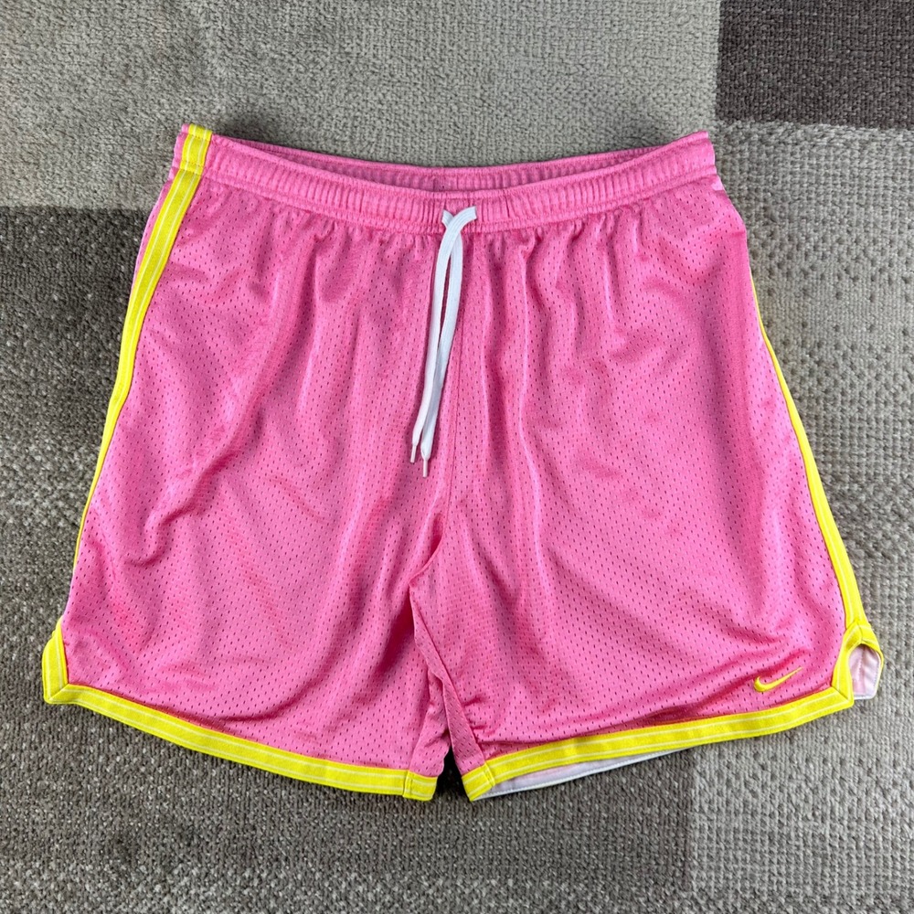 Nike Womens Pink Yellow Mesh Athletic Shorts 257486-626 Medium Y2K Style